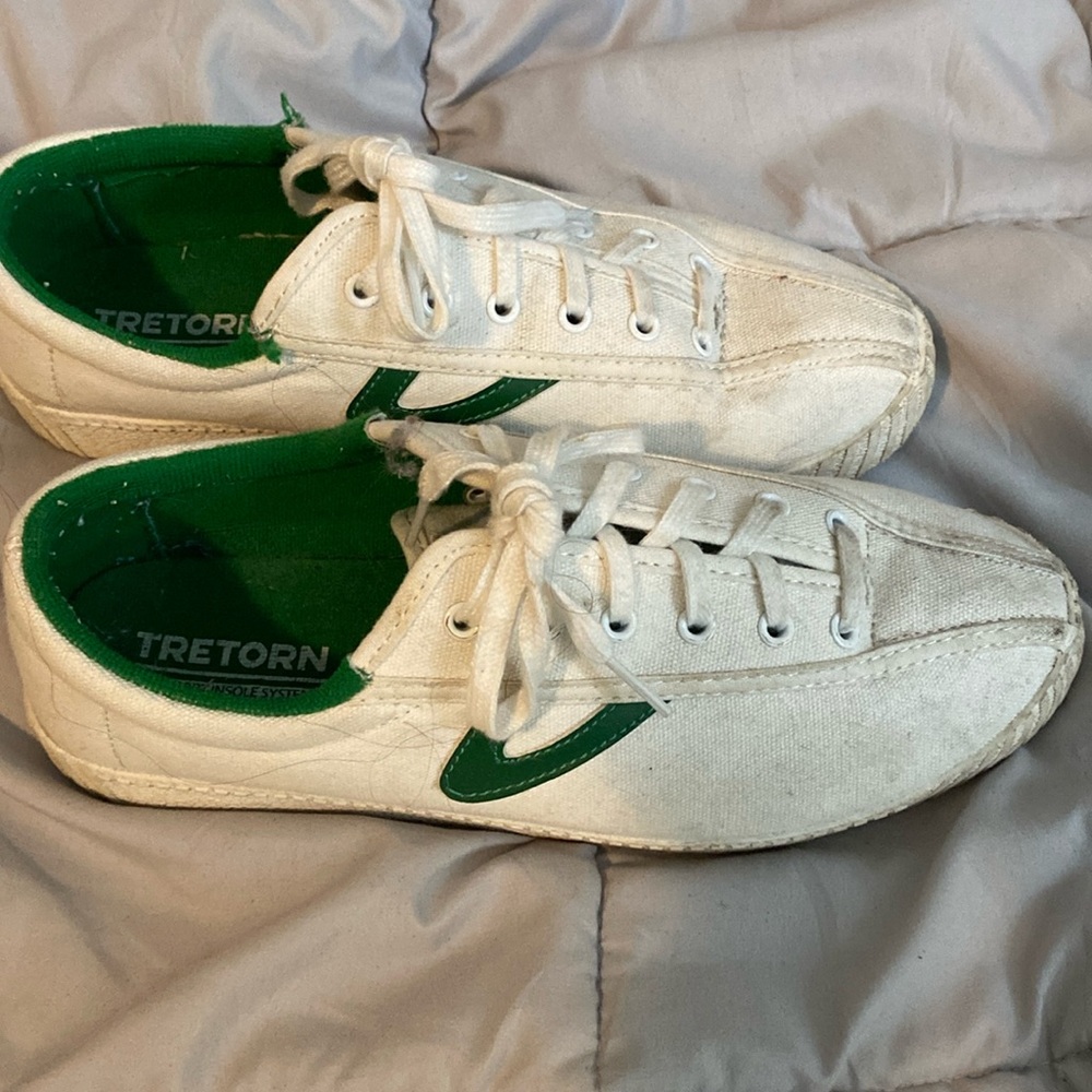 TRETORN Women's Nylite Plus Canvas Sneakers white green 9W